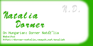 natalia dorner business card